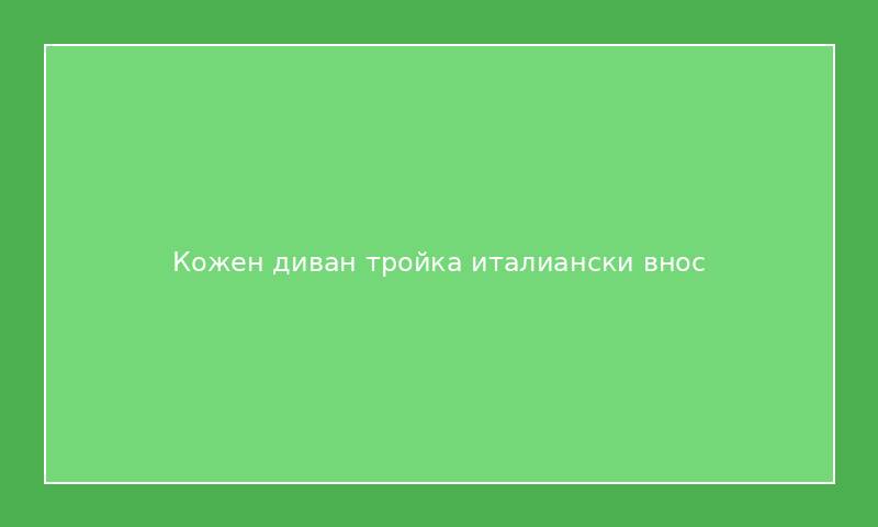 Кожен диван тройка италиански внос