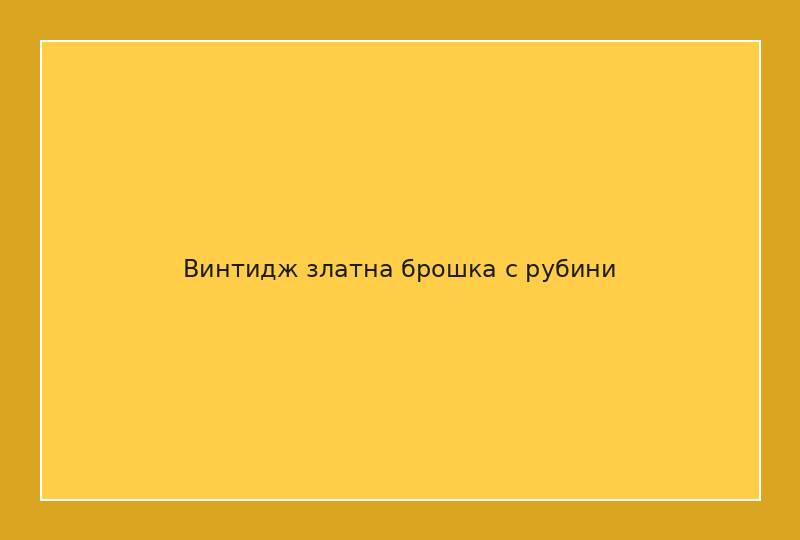 Винтидж златна брошка с рубини