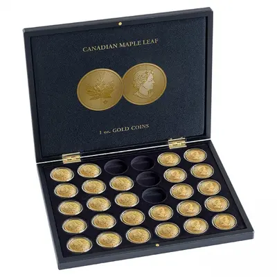 Луксозна кутия Volterra Uno за 30 броя златни монети от 1 oz Canadian Maple Leaf