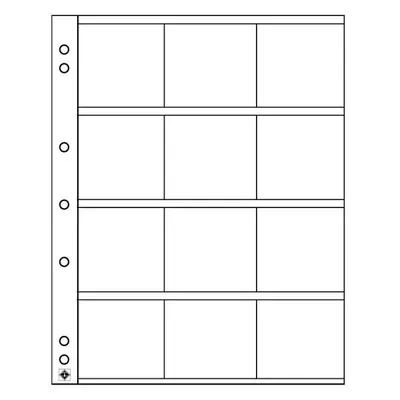 Листи за монети NUMIS - за 12 монети в картончета с размер - 50x50 mm