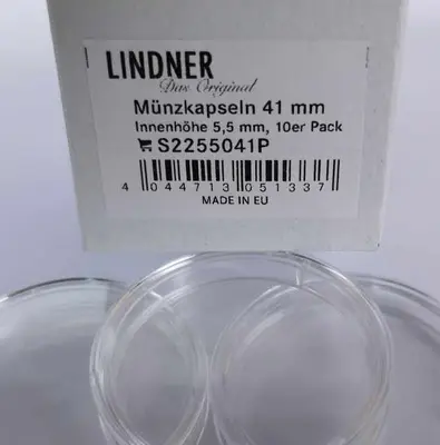 Дълбоки капсули за монети 41 мм. LINDNER