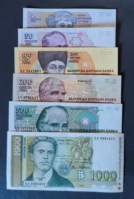 Лот 6 броя банкноти 1991 - 1997 година България UNC