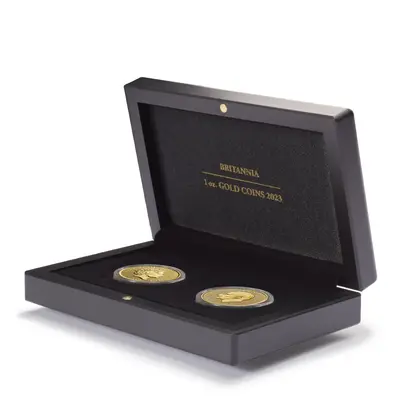 Луксозна кутия Volterra за 2 броя златни монети 1 oz. BRITANNIA 2023